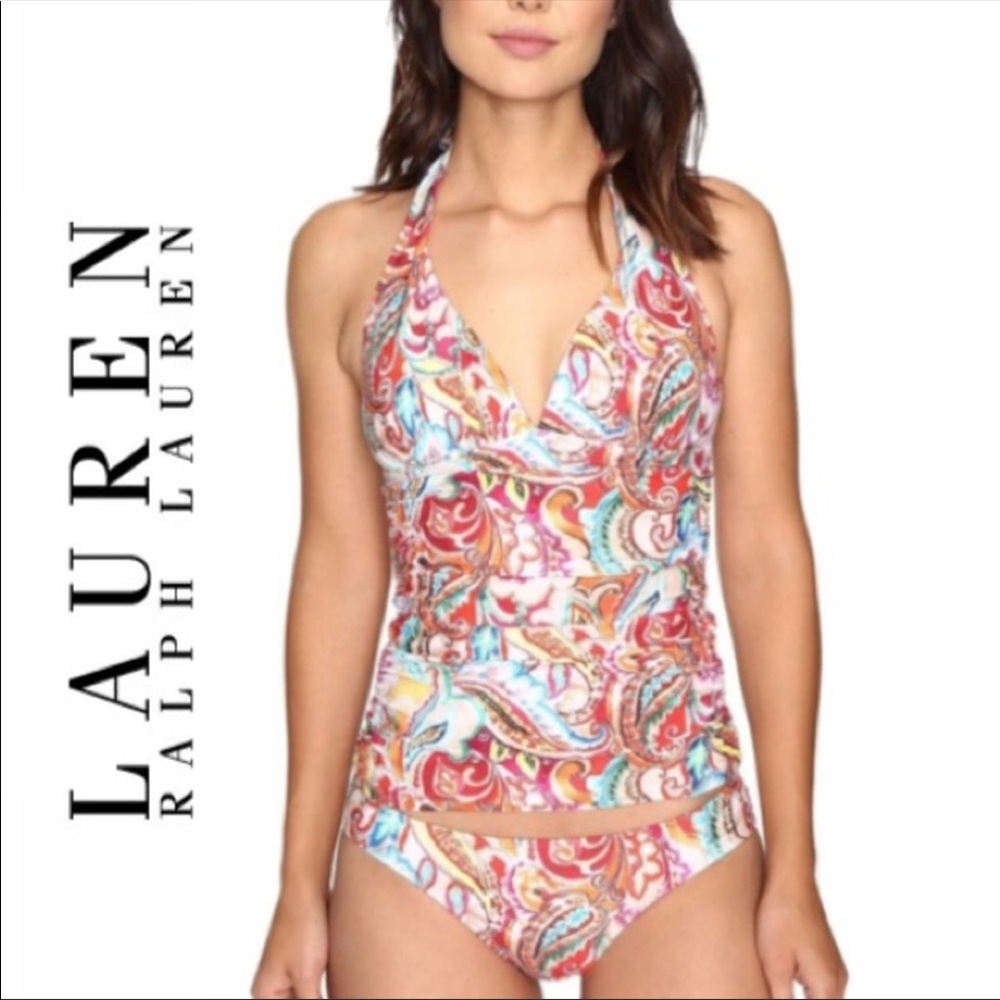 Ralph Lauren Mystic Paisley Halter swim Tankini size 8